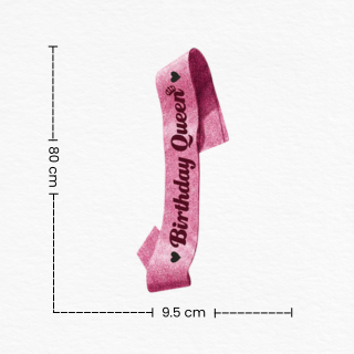 Pink Birthday Queen Glitter Sash for Women/Birthday Party Decoration Accessory/Pink Glitter Sash with Heart Designs
