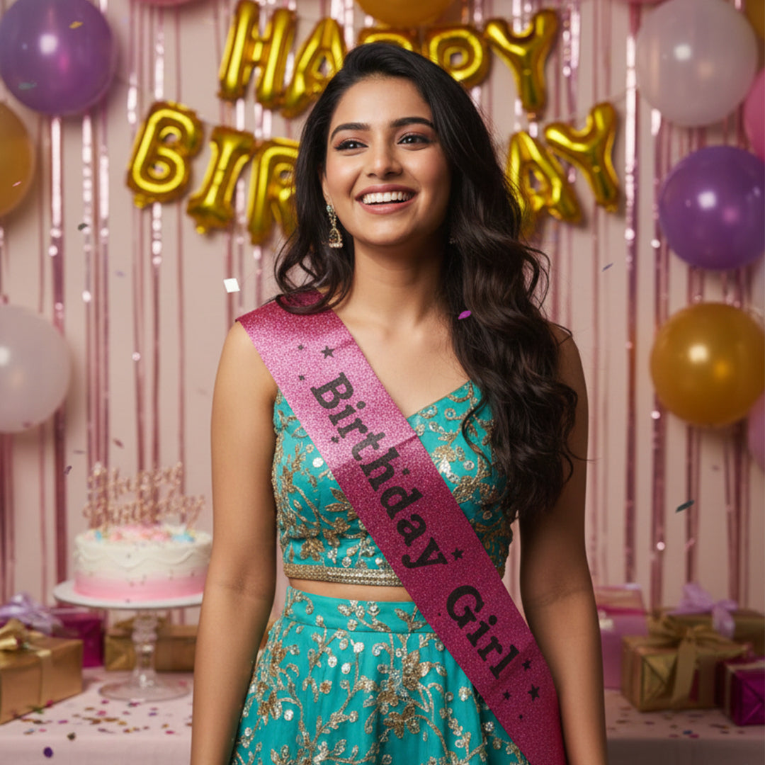 Stylish girls birthday sash for birthday decorations at home
