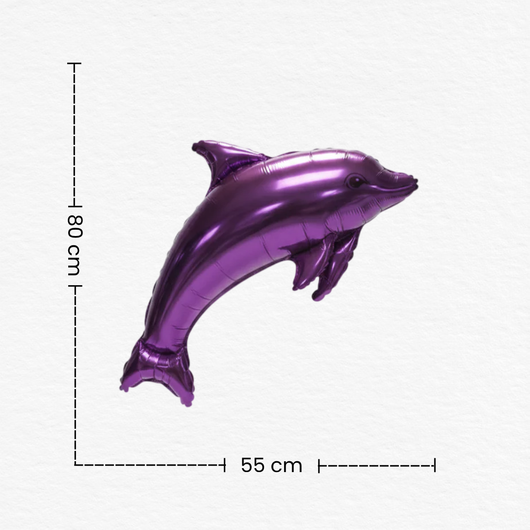 Purple Dolphin Foil Balloon/Cute Animal Theme Birthday Party Decorations for Girls & Boys/Ocean Sea Life Theme Balloons