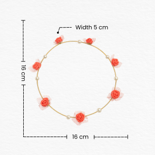 Red Rose Flower Tiara Crown with Pearls for Girls and Women/Floral Rose Hair Wreath/Birthday and Wedding Rose Headband