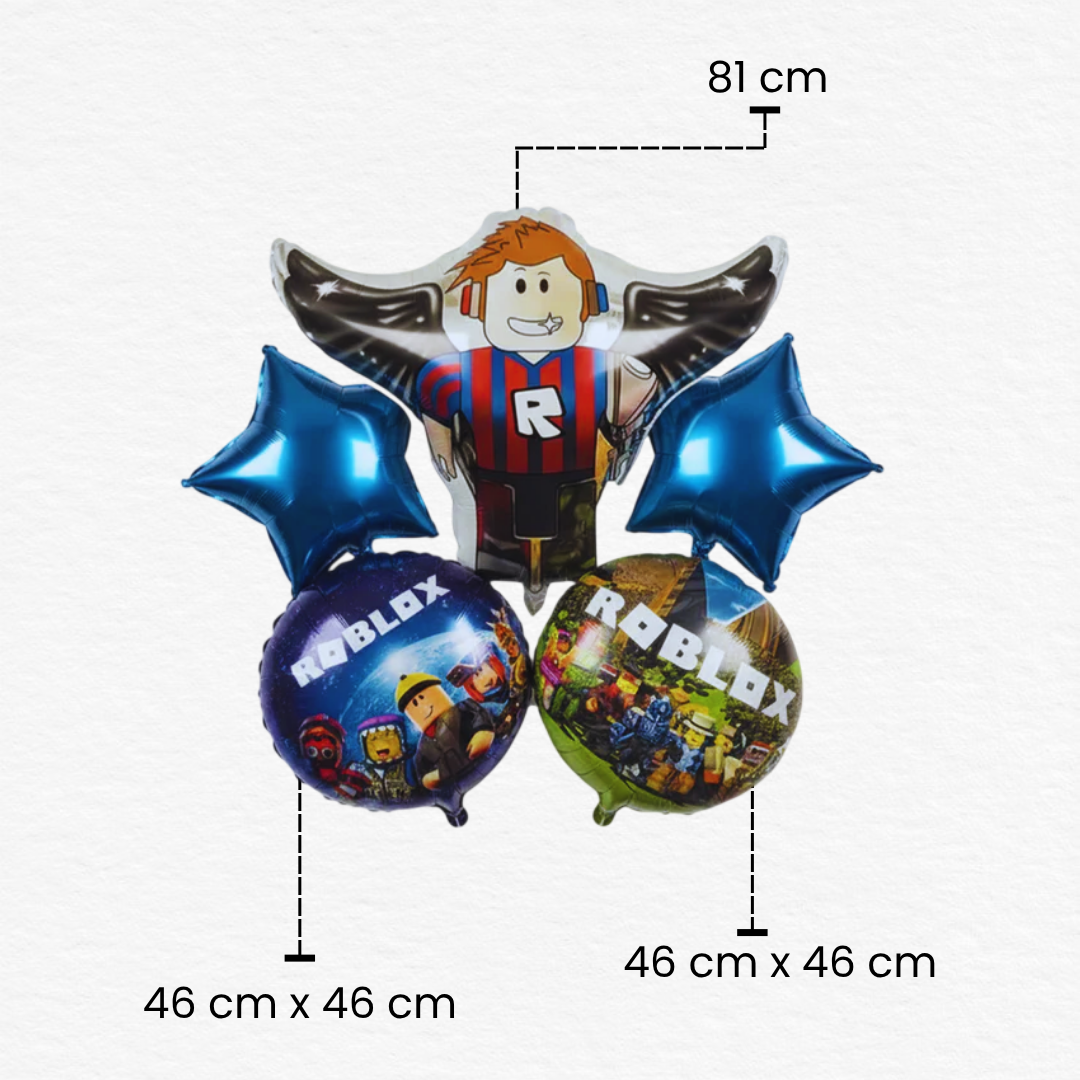 Roblox 5pc Foil Balloon Set/Gamers Theme Birthday Party Decorations for Boys & Girls