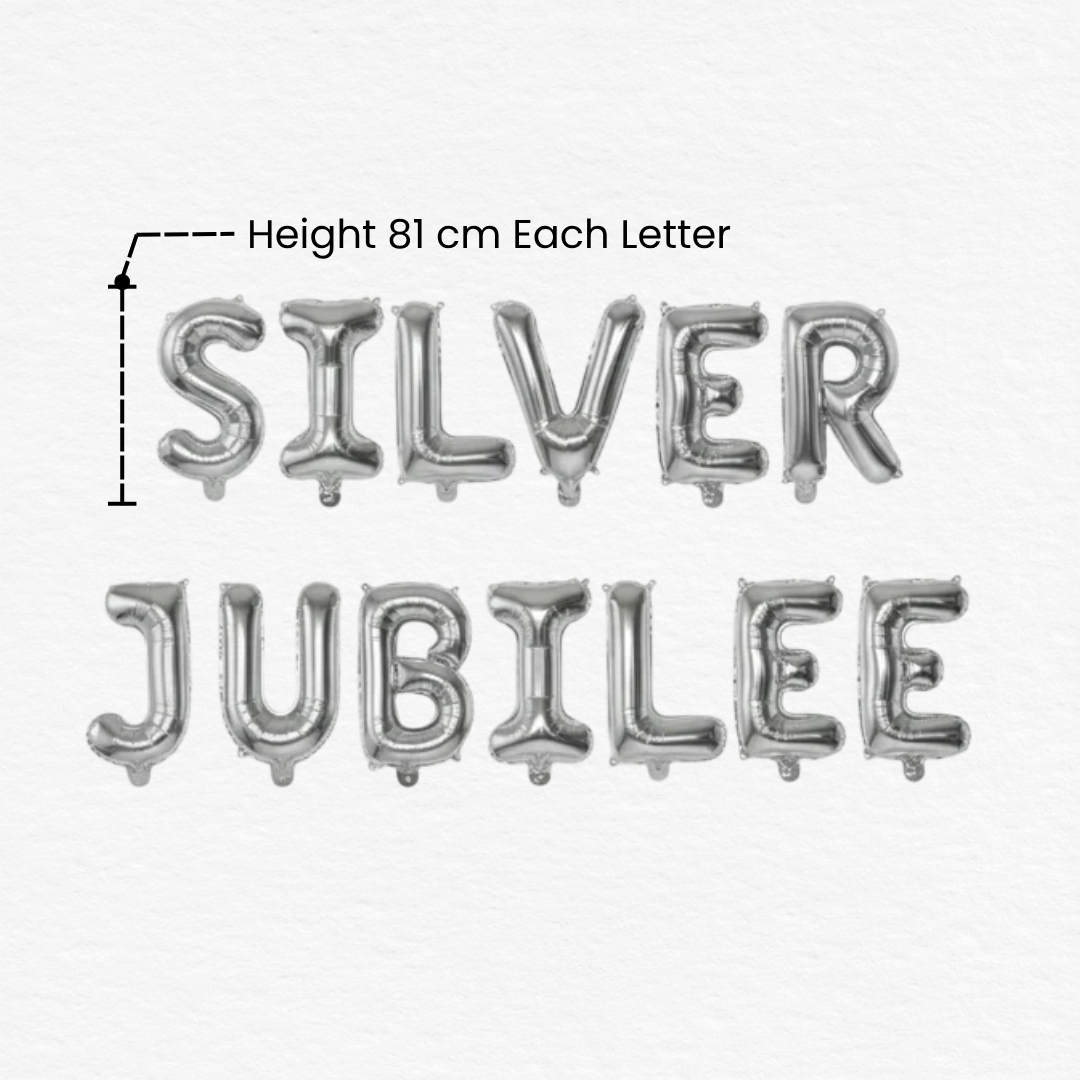 Silver Jubilee Silver Foil Balloon / Anniversary Decoration Balloon / 25th Anniversary Party Balloon