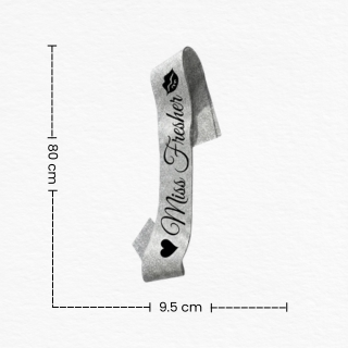 Silver Miss Fresher Glitter Sash for Girls/College Welcome Party Decoration Accessory/School Freshers Party Prop