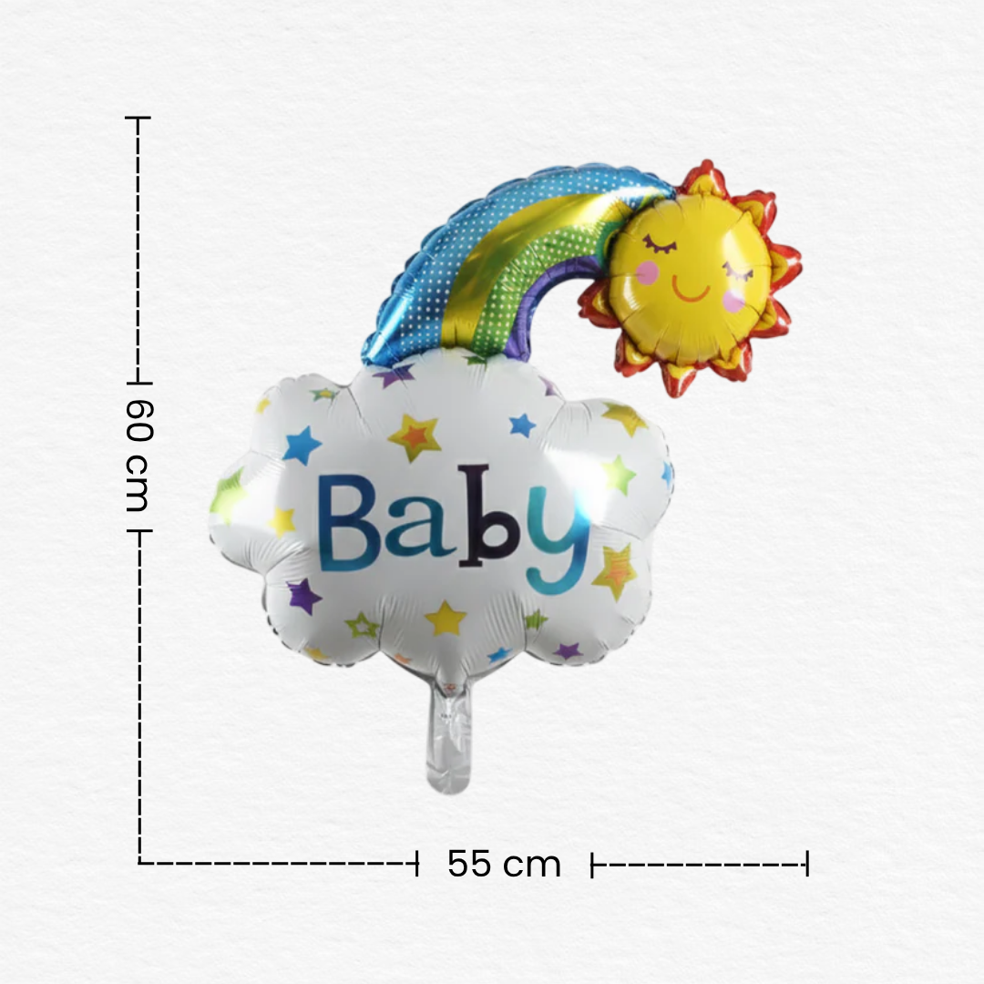 Smiling Sun Foil Balloon/Bright Yellow Theme Decor for Kids Birthday & Baby Shower