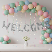 Welcome Silver Foil Balloon