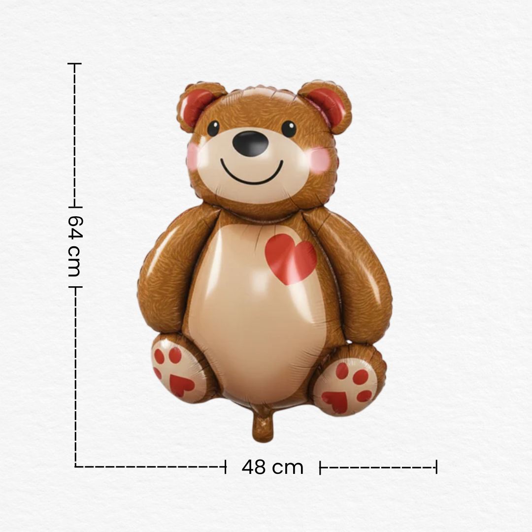 Teddy Bear Love Foil Balloon/Cute Heart Theme Decor for Kids, Couples, Birthday & Anniversary