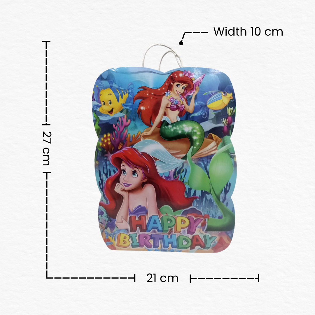 The Little Mermaid Theme Happy Birthday Gift Bag for Girls/Princess Ariel Theme Party Decoration Accessory