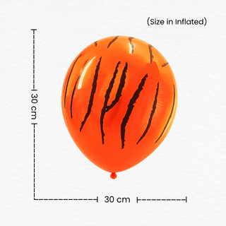 Tiger Strips Print Round Balloons / Tiger Print Balloons for Jungle Safari Theme Decoration / Animal Theme Orange Balloons for Birthday Party Decoration