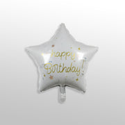 White Happy Birthday Star Foil Balloon for Birthday Decoration
