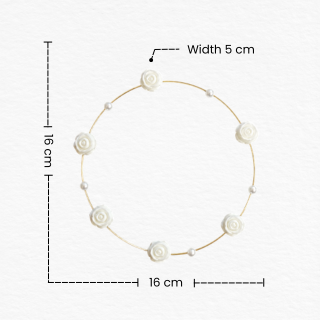 White Rose Flower Tiara Crown with Pearls for Girls and Women/Floral Rose Hair Wreath/Birthday Anniversary and Wedding Rose Headband