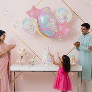 Pastel Rainbow Color Butterfly Foil Balloon Set