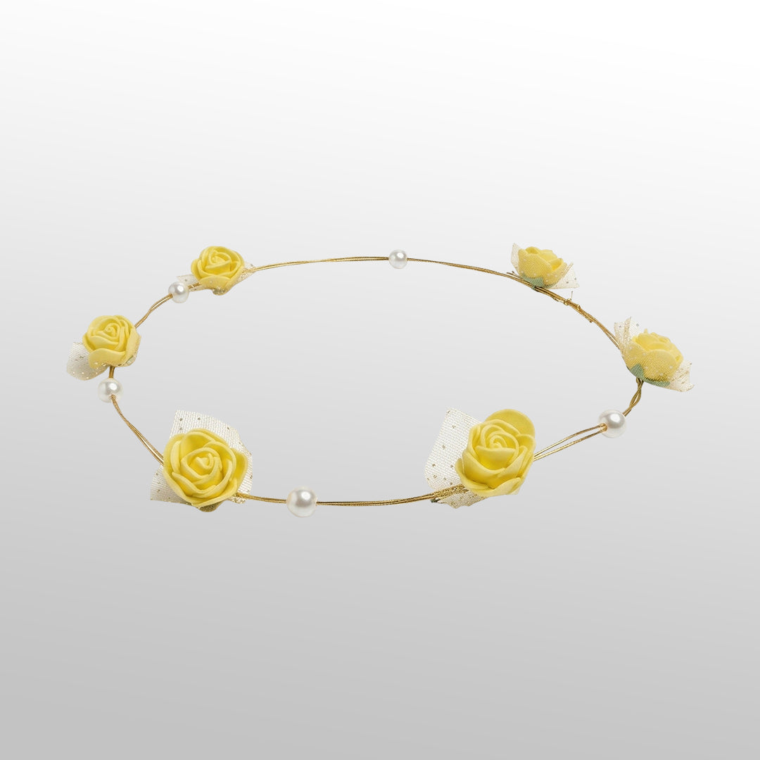 Yellow Rose Headband for Wedding and haldi 
Yellow Rose Flower Crown for Girls